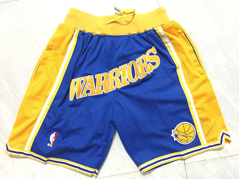 Men 2019 NBA Nike Golden State Warriors blue shorts style 2
